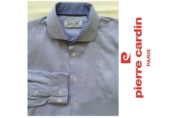 Men Pierre Cardin Shirt Purple Cotton 42