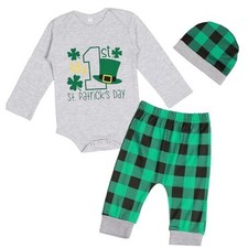 Baby Boy Valentines Day Outfit  New Round Neck Newborn My 1st 6-9 Months Green1