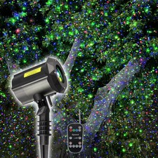 Garden Lights Outdoor Laser Christmas Light Moving Star Projector Blue Red G...