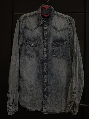 Men Cedar Wood State Shirt Blue Cotton 38 / M