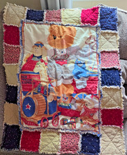 Daisy Kingdom Teddy Bear Quilt Handmade Vintage 41 X 32