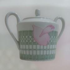 Hermes Les Pivoines Sugar Pot Tableware Porcelain Multicolor near mint gift