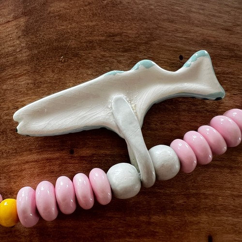 Ruby Z Ceramic Fish Necklace Speckled Trout Teal Yellow Pink Blue - Read Descrip - Picture 5 of 14