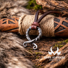 Trollkreuz Anhänger Wikinger Halskette aus Stahl – Wikinger Schmuck Biker Kette