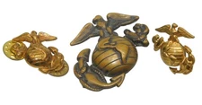 Original Vietnam War USMC EGA Eagle Globe Anchor Pin Badge Lot DR10
