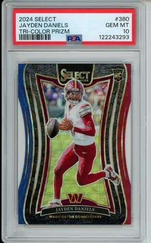 2024 Select Suite Level Jayden Daniels RC /149 PSA 10 #380 Tri-Color Prizm