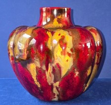 ROYAL DOULTON FLAMBE SUNG VASE, PUMPKIN SHAPE.
