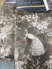 Set 4 Anatara Peacock Birds flower Branches Window Panels 37  x 84  New 