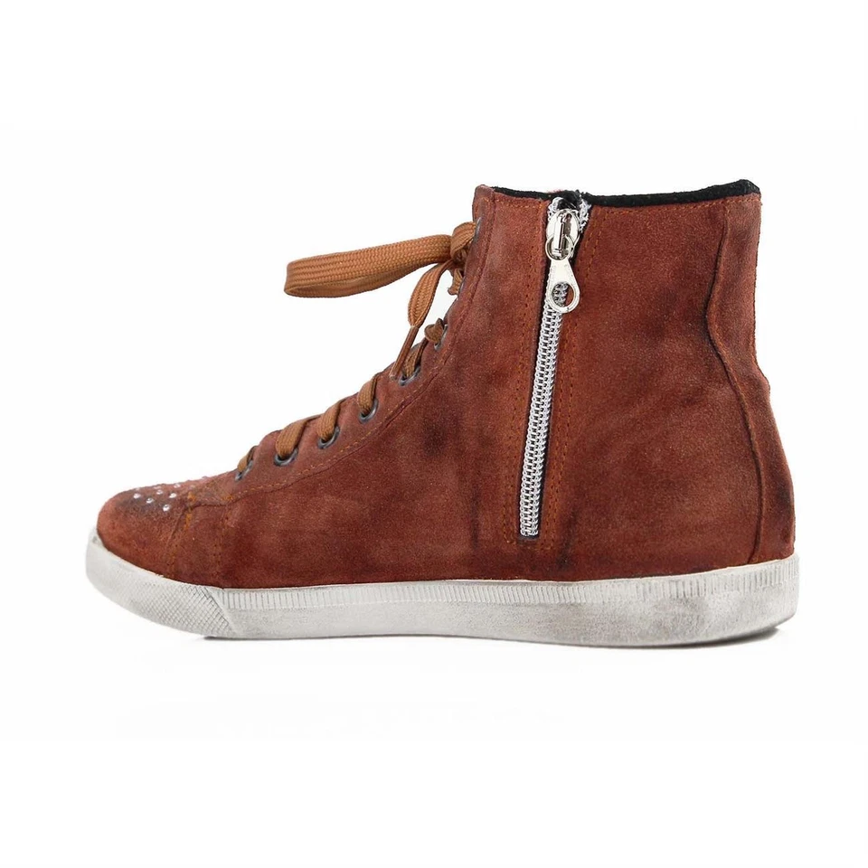 ITALIA OVYE SNEAKER IN PELLE scarpe da donna strass alte vera pelle stivali in pelle - Immagine 3 di 4