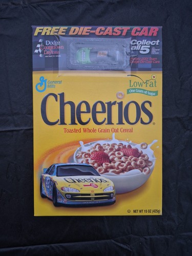 Vtg 2001 Cheerios Cereal Box w/ Sealed Dodge Die-Cast Car #92 Stacy Compton New
