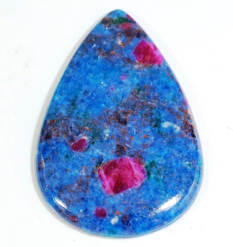 Summer offer Natural Red Ruby Sapphire In Blue Kaynite Pear Cabochon Gemstone - Picture 20 of 29