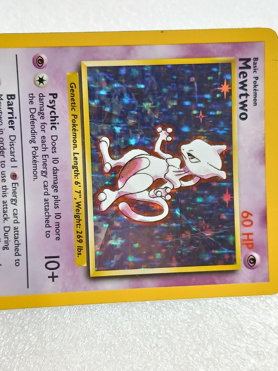Pokémon TCG Mewtwo Holo 10/102 – Base Set – WOTC Vintage 1999 – MP