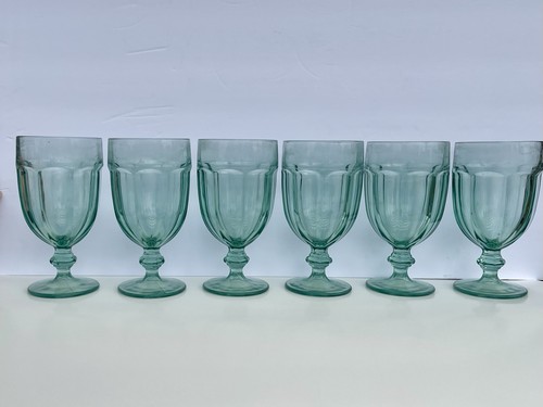 Set of 6 Libbey Duratuff Gibraltar Spanish Green Ice Tea/Water Glasses Goblets - Picture 7 of 8