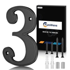 5 Inch House Numbers, Black Large Modern House Numbers for Outside Black 3