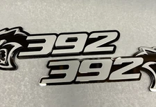 392 Car Fender Emblems Cat Matte Blk/Black 3D 2x Acrylic Badges | Peel & Stick