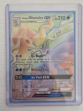 Pokemon Alolan Ninetales GX Rainbow Rare Card 150/145 Guardians Rising