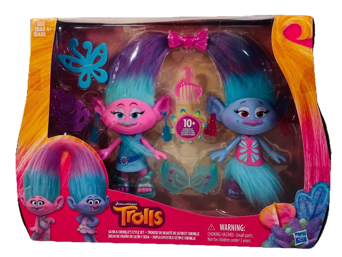 Trolls ドール Trolls Satin and Chenille's Style Set Hasbro Dreamworks for sale