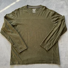 Kuhl Wildfire Men’s Large Long Sleeve Green Olive Thumbholes Organic Cotton