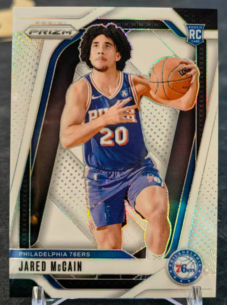Jared Mccain 2024-25 Panini Prizm Basketball 093/175 White RC 76ers #222