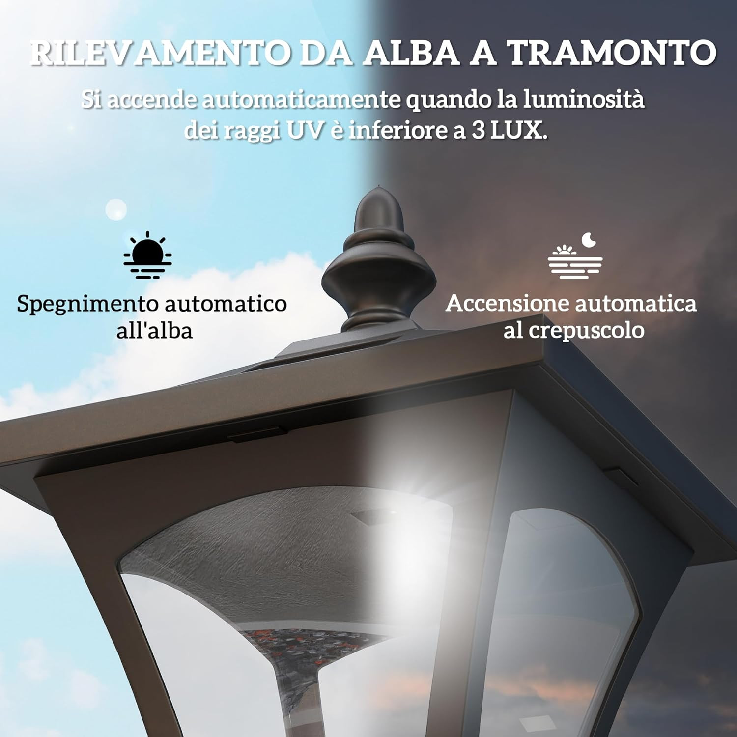 Lampada Da Giardino Lampada Da Terra Lampione LED Da Esterno Energia Solare Impe foto 4