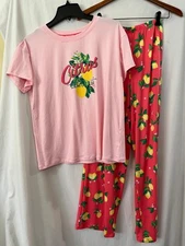 New Joyspun Women Pajama set pants with pockets Pink Coral Lemons Many sizes