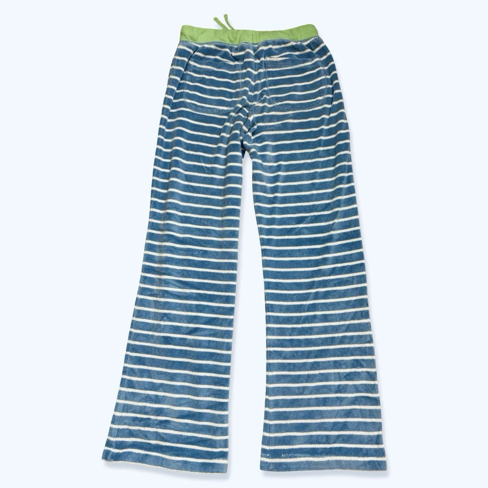 Pantalones de tela de rizo BODEN Mini talla 12 para niñas sudaderas a rayas azul blanco punto pequeño Foto 2 de 4