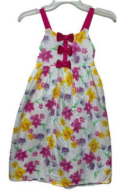 Penelope Mack Toddler Girls White Floral SunDress Size 10 Easter Summer Colorful