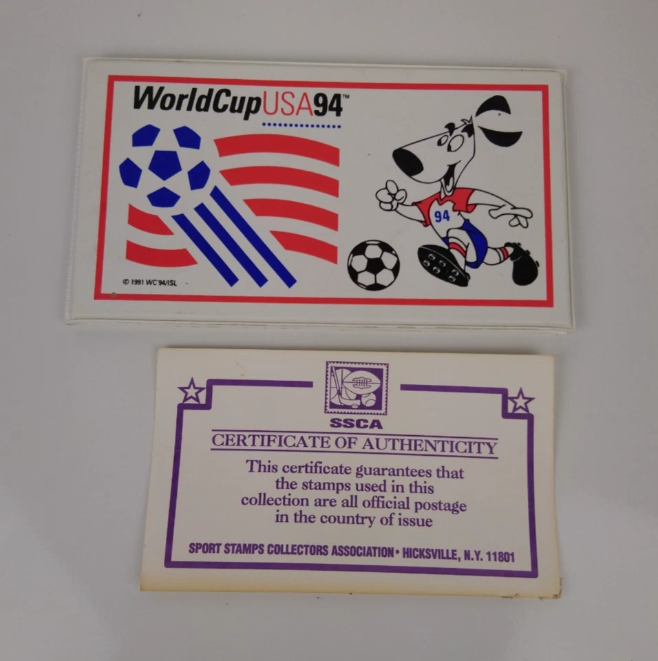 Estampillas postales de colección de la Copa Mundial de Estados Unidos 1994 de Granada y Ghana SSCA certificado de autenticidad Foto 2 de 4