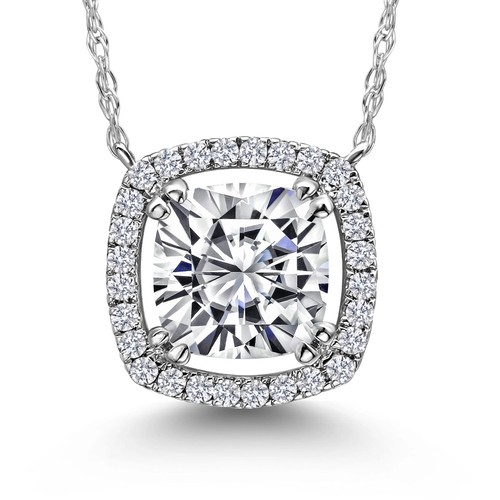 1.11 Cttw 10K White Gold IGI Certified Lab Grown Diamond Pendant Necklace |