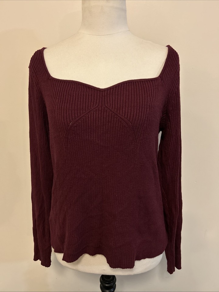 Piper Petites Women’s Sz M Ribbed Long Sleeve Knit Jumper Sweater Pullover VGC