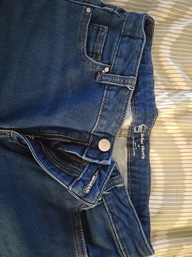 Girls Wonder Nation Size 18 Super Skinny Blue Jeans Adjustable Waist C1 - Picture 2 of 4