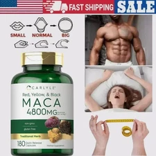 Cápsulas de polvo de raíz de maca con maca peruana negra + roja + amarilla | PRO