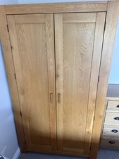 Oak Wardrobe. Medium Brown. Used. Collection only. Northampton.