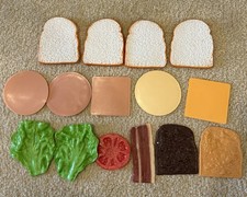 REALISTIC PRETEND PLAY FOOD SANDWICH BREAD MEAT BLT PEANUT BUTTER JELLY BOLOGNA