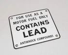 Vintage Gas Pump Sign Contains Lead Porcelain Sign 6" x 7" Gasoline C109-C