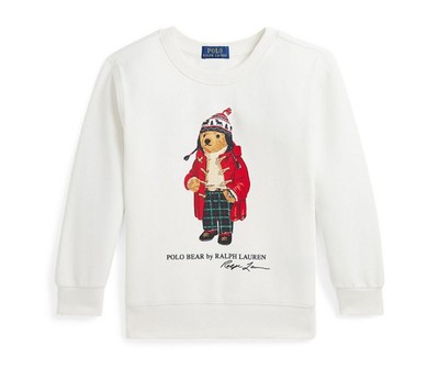 Polo Ralph Lauren Little Boys Polo Bear Fleece Sweatshirt Size 3 Color White NWT