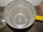 OLD SIFTER w Yellow Handle WHIMSY Chic Shabby Vintage Cottage 1922 Ullrich Tin — photo 6
