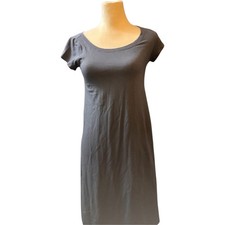 Eileen Fisher Organic Cotton Midi Dress, Gray, Size PP Petite