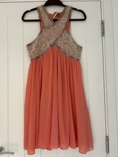 Topshop Peach Embellished Baby Doll Prom Dress*BNWT*limited edition*sequin*beads
