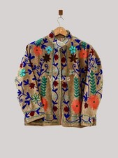Suzani Embroidery Women s Style Vintage Jacket Boho Coat Colorful Handmade