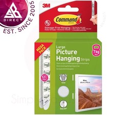3M Command Large Picture Hanging Strips Pack of 12│For Hanging Picture Frames 1.96 per strip