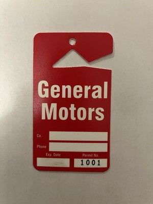 Original Janesville GM Assembly Plant Parking Pass Unused For Rearview Mirrors