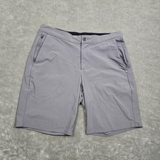 Vuori Shorts Mens Small Gray Fleet Drawstring Lightweight Performance Stretch