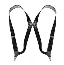 2 Clips Men's Suspenders X-Back Clip-On Elastic Braces Black /White Spot