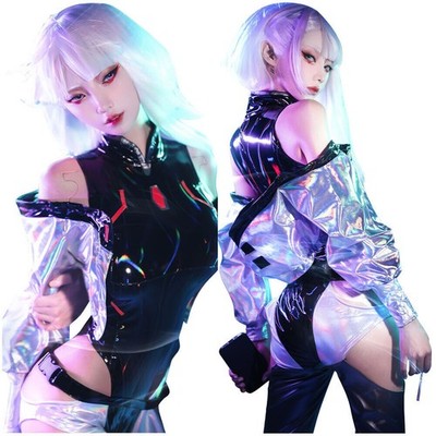 Punk Lucy Cosplay Costume Outfit Halloween Dress Suit Jumpsuit Belt Fancy Dress