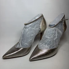 JESSICA SIMPSON “Cirrus” Silver Shiny Fabric Pumps 11 M Elegant Free Shipping