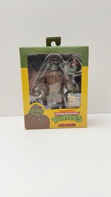 NECA TMNT Punk Raphael Action Figure, Green/Brown/Red w/ Heads Hands Bag