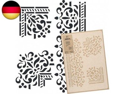 NAKLEO Große Malschablonen 43x64 cm, Grenze Ecke Ornament Muster, 