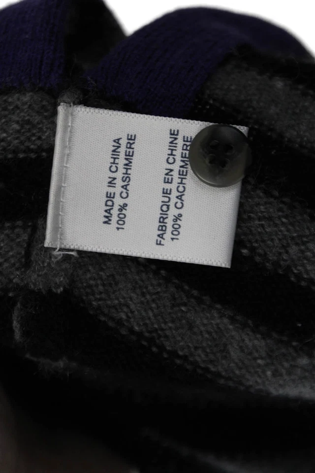 Espléndido suéter suéter de cachemir de manga larga para mujer a rayas negro talla XS Foto 4 de 4