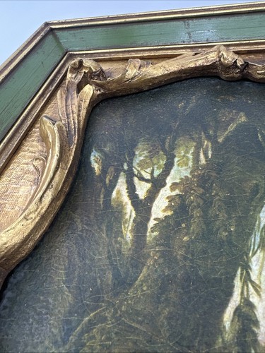 Riproduzione Vintage F. Boucher, Stampa Cornice Stile Oro "scène Pastorale" MCM - Foto 5 di 18